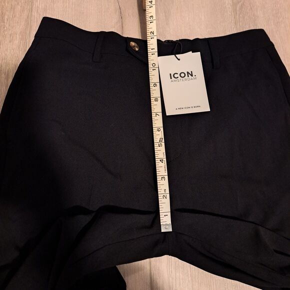 NWT ICON Amsterdam Trousers Dress Pants Size 32 31x29 Solid Black - Picture 11 of 14